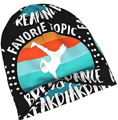 Vintage Hip Hop Breakdance Print Beanie Mütze Strickmütze Freizeitmütze für Männer Frauen Schwarz