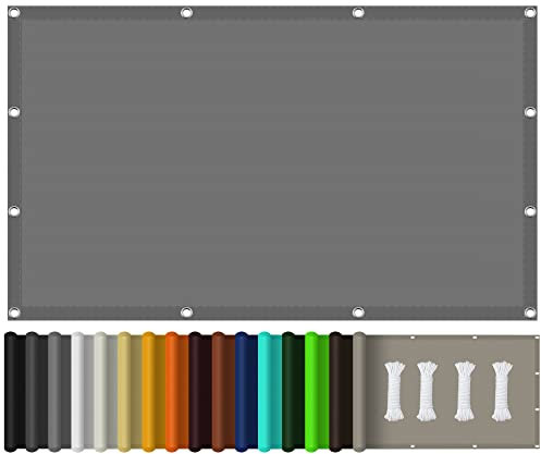 Toile d'ombrage Serre Rectanglulaire 1.5 x 4 m Imperméable Voiles D'ombrage Filet D'ombrage Protection des Rayons UV à 98% avec Corde pour Voiture,Restaurant,Jardin, Gris Clair