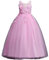 DISSA Robe pour Filles Robe Princesse Rose sans Manche Robes de Bal Tulle Robe de Soirée de Mariage Enfants Dentelle 9-10 Ans,D832