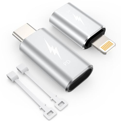 TechMatte pour Adaptateur Lightning vers USB-C + Adaptateur USB C vers Lightning, Charge Rapide, Compatible avec iPhone/iPad/Samsung et Plus d'appareils de Type C