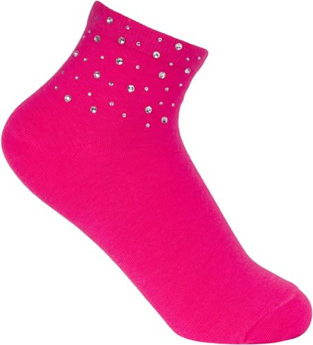 styleBREAKER Socquettes femme strass | Socquettes en coton, confort optimal, bord élastique, pointure 35-41 EU