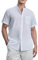 Enlision Mens Linen Shirts Short Sleeve Grandad Collar White Shirt for Men Summer Casual Collarless Henley Top Button Down for Wedding Beach Holiday XL
