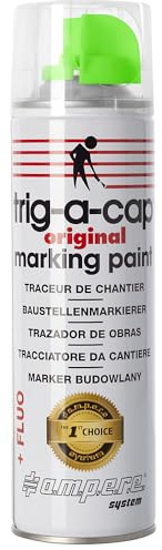 Ampere | Tracciatore da cantiere | contenuto 500 ml | a base di solvente | conf da 12 bombolette | verde fluorescente