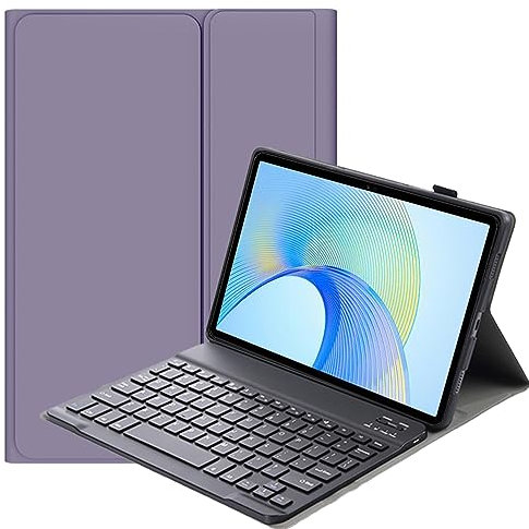 FKQLH Funda con Teclado Español Ñ para Honor Pad 9, Slim Desmontable Inalámbrico Bluetooth Teclado Magnético Funda para Honor Pad 9 12,1 Pulgada, Morado