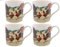 Lesser & Pavey Tassen mit Hahn- und Henne-Motiv, 4er-Set, Keramik-Kaffeetassen-Set für Zuhause oder Arbeit, hochwertiges Design-Tassen-Set für alle Gelegenheiten, schöne Tassen für Tee, Kaffee und