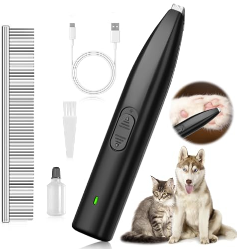 Tosatrice per Cani, Rasoio per Cani, Basso Rumore, Ricaricabile via USB, Tosatrice per Cani Professionale per Cani e Gatti, per Tagliare i Peli del Cane Intorno a Zampe, Orecchie, Occhi, Viso