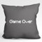 Huuraa Sofakissen Game Over Schriftzug Geschenk 40x40cm mit Füllung Steel Grey Baumwolle Game Over Mitbringsel