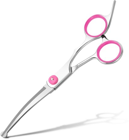 Jostift Hundeschere Set, Fellschere für Hunde und Katzen, Profi-Rounder Grooming-Schere, Rosa
