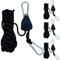 Lot de 4 haubans réfléchissants de 4 m - 4 mm - Tendeur léger - Réglable - Pour extérieur, tente, tente, camping, voile d'ombrage - Corde à linge (noir)