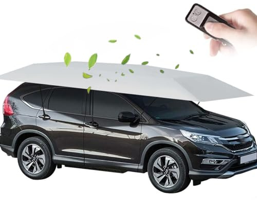 moupeaktain 4.2M Automatischer Carport, Zusammenklappbares Bewegliches Vordach Mit Fernbedienung, Sonnenschirm Fürs Auto, Abnehmbares Ladegerät, Campingzelt Für Den Außenbereich,Grey
