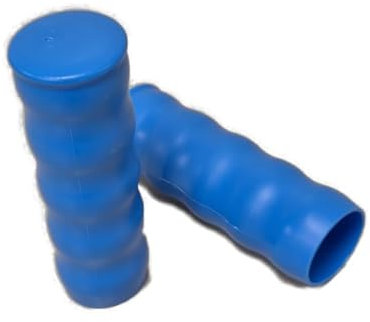2X 33 mm Griff Wellengriff Schubkarre Sackkarre Stange Rohr BLAU 33,5-34 mm