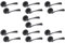 HANDLEZONE® 7 Sets Zena Lever On Round Rose Door Handles, Internal Passage Latch Handles - Black Matt