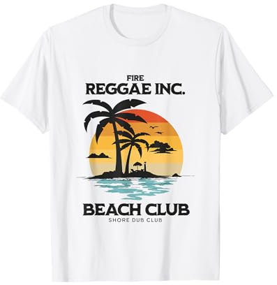Reggae Sunset Vibes Retro Palme Musik Beach Fire Dub Inc T-Shirt