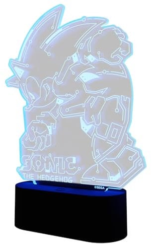 Grupo Erik LED Lampe Sonic The Hedgehoc LED Licht Deko - Stimmungslicht Schreibtisch - Nachttischlampe Kinder und Erwachsene Zubehör - Offizieller Sonic Fanartikel Deko