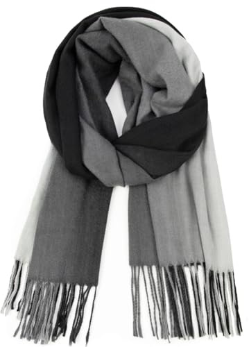 Glamexx24 Schal Damen Winterschal Gefühl Langer Schal mit Fransen Baumwolle Warm Herbst Winter Unifarben Deckenschal und Tücher 200 x 74 cm, 165x 70 cm