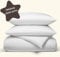 Amqua Mako Satin Bettwäsche 155 x 220 cm Weiß mit Muster| Bettwäsche Set 155x220| Satin Bettwäsche 155x220 | Hotel Bettwäsche 155x220 40x80| Aesthetic Bettwäsche Muster| Hotelbettwäsche 155x220 Elora