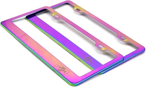 Nummernschildrahmen, Motorrad-Nummernschildhalter, Nummernschildhalter, 2 Stück, gebrannter Blauer Edelstahl, Rennwagen-Nummernschildrahmen, Anhängerabdeckung(A)