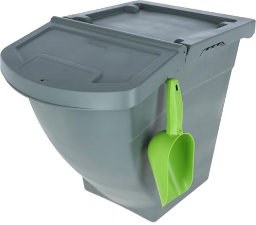 Kerbl Futterbox stapelbar 60 Liter – mit Deckel, Kunststoff (Abmessungen 57,8 × 39 × 49 cm, Gewicht 2.582 kg, Kunststoff) 3210253