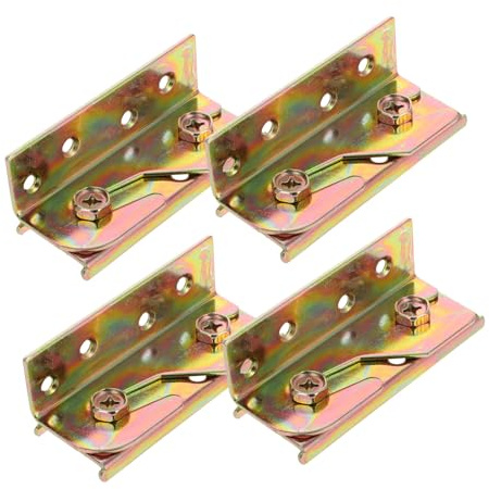Alipis 4pcs Heavy Duty Bed Rail Brackets Bed Frame Hinge Accessories Screws for Headboard Footboards