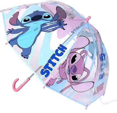 Disney Regenschirm für Kinder mit Frozen, Mickey, Minnie und Stitch – Kinderschirm wind- und wasserfest mit buntem Design und ergonomischem Griff