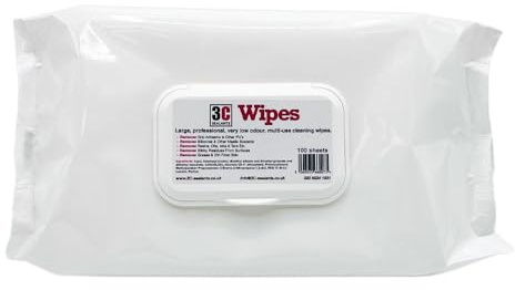 3C Sealants Professional Multi-Purpose Cleaning Wipes, 100 Sheets, Large Size, Low Odour