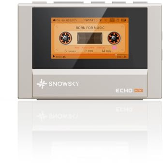 SnowSky/FiiO Echo-Mini-HiFi-Bluetooth-MP3-Player, 15-Stunden-Wiedergabe, unabhängige Lautstärkeregelung mit 3,5 mm/4,4 mm Kopfhörerausgängen (Titianum Gold)