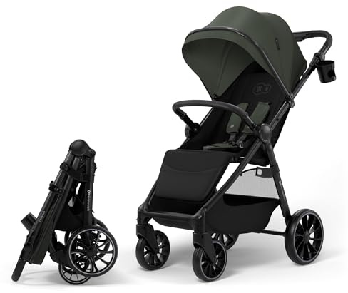 Kinderkraft GRANDE 2 – Kinderwagen | große Räder, CLICK&FOLD, Grun