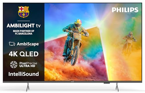 PHILIPS 65PQS8501/12 65 Inch Ambilight 4K QLED Smart TV, Pixel Precise Ultra HD, Titan OS, Dolby Atmos Sound