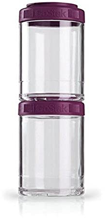 BlenderBottle GoStak Behälter zum Aufbewahren von Protein, Eiweiß, Pulver, Vitaminen und mehr- 2Pak 150ml (2x150ml), plum