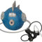 Wasserspeier Fisch blau aus Keramik mit Pumpe 230V 12cm für Miniteich - Balkon und Terrasse