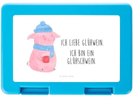 Mr. & Mrs. Panda Brotdose Schwein Glühwein - Geschenk, Weihnachtsmarkt, Essensbox, Snackbox, Punsch, Vesperbox, Weihnachten, Bento Box, Glühschwein, Aufbewahrungsbox