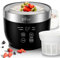 Automatic Digital Yogurt Maker With Stainless Steel Inner Pot, 2 Glass Jars (1 Quart) and Strainer for Home Organic Yogurt - Black