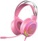 7.1 Auriculares para Juegos, con Micrófono Reducción de Ruido, Canales Envolventes Estéreo, Luz de Fondo RGB, Altavoz Grande de 50 mm, Adecuado para Computadora Portátil PS4 PC Mac (Rosa)