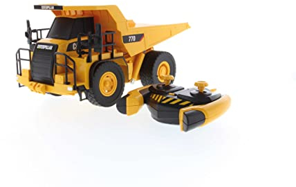 Carrera - 37023004 - Carrera RC 1:35 CAT 770 Mining Truck I RC Baustellenfahrzeug Offizielle CAT-Lizenz I Beweglicher Kipper I Robuste Bauweise & Lange Fahrzeit