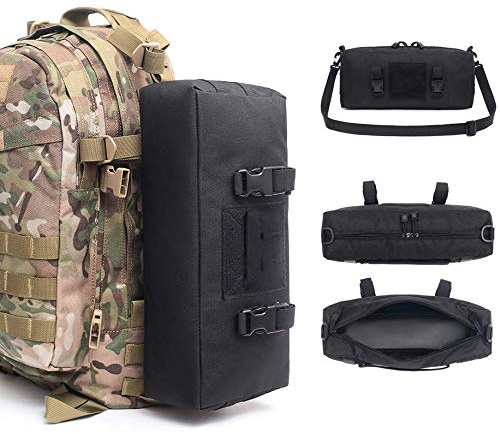 ACEXIER Outdoor Klettertaschen Wasserdichtes militärisches taktisches Zubehör Umhängetasche 600D Nylon Molle Camping Pack Wandertasche Schwarz