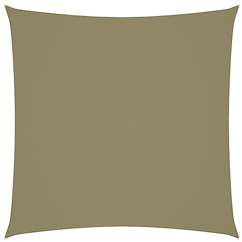 vidaXL Toldo Parasol Lona Protector Solar Sombra de Patio Jardín Terraza Balcón Parque Infantil Exterior de Vela Cuadrado de Tela Oxford Beige 4x4 m