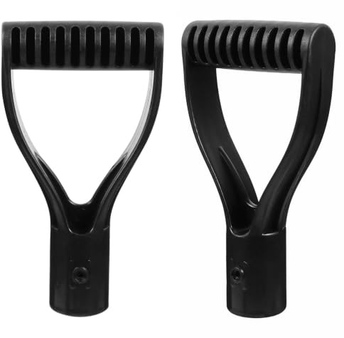 LATRAT Mango de plástico en forma de D, 2 palas de 3 cm, mango de plástico, mango en D, horquillas de repuesto, mango ergonómico, mango ergonómico, herramienta de rastrillo para tumba