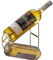 Étagère à vin en métal autonome – Porte-bouteilles de vin de table – Support de comptoir – Design géométrique pour rangement de bouteilles de vin, support parfait (doré)