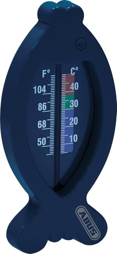 ABUS Badethermometer Baby JC8730 Emil - BPA-frei, Fisch, 0-50°C | Schwimmfähiges Badewannen-Thermometer in Fischform - farbige Temperaturskala 30-38°C grün, blau, rot - kein Quecksilber