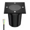 ledscom.de Bodeneinbauleuchte RELI für außen, IP67, schwarz, eckig, 11 x 11cm, 1x GU10 max. 15W