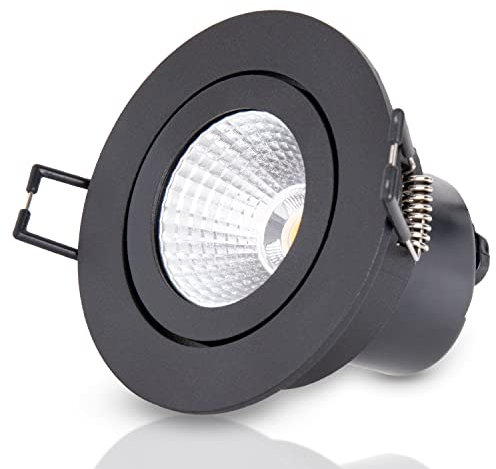Paco Home Einbaustrahler Strahler Spotlight Decke Schrankbeleuchtung Unterbauleuchte Küche Deckenbeleuchtung GU10, Farbe:Schwarz, Leuchtentyp___Technologie: 1 x LED - schwenkbar