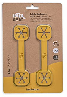 Interbaby - Pack 2 Sujeta Baberos Bebe Silicona | Para Bebes, Útil para Pañuelos, Servilletas | Sujeta Babero Silicona Cómodo, Sencillo, Sin BPA | Gris Petroleo