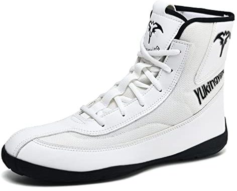 Youngtie Herren Boxschuhe Pro Wrestling Schuhe Jungen Boxschuhe Fitness Training Wrestling Stiefel Weiß EU 41