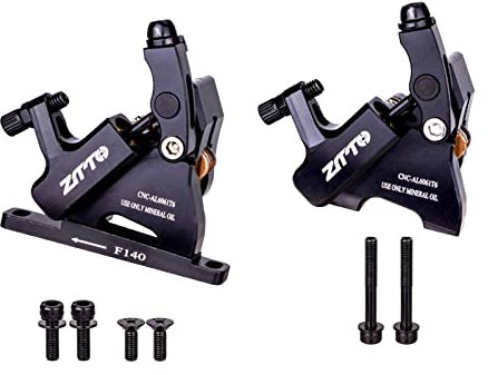 pistro Ultralight Bicycle Hydraulic Disc Brake Calipers Set with Mounting Bolt, 140mm Floating Discs Bike Repair Component Parts - Black