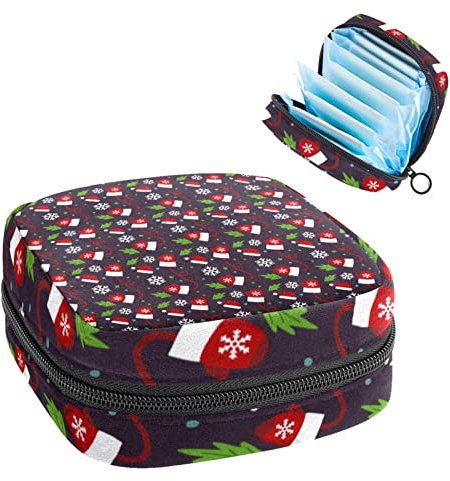 Period Pouch Tragbare Tampon-Aufbewahrungstasche, Tampon-Halter für Geldbörse, weibliche Produkte, Strümpfe und Handschuhe, Mehrfarbig, 4.7x6.6x6.6 in/12x17x17 cm