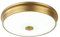 Deckenleuchte LED Antik Messing Dimmbar 3-farbig Deckenlampe Badezimmer Retro Runde Glas Lampenschirm Deckenbeleuchtung Rustikal Küche insel Schlafzimmer Korridor Esszimmer Klassisch Design Lampe 26cm