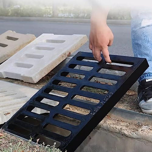 Drenaje de zanjas canal Tapas De Alcantarilla Para Exterior Interior Hierro Fundido Rejillas De Desagüe De Canal Rejillas De Desagüe, 2 3 4 5 Cm De Elevación Rectángulo Rejilla Tapa Pozo, Fácil De Ins