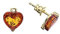 Bernstein Ohrringe von Artisana-Schmuck, Herz-Ohrstecker aus Bernstein und 925/000 Sterling Silber vergoldet