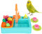 Felenny Pet Papageien Bird Bathtub, Bird Feeder Pet Pool Swimming Pool Toy Bath Shower Multi‑Functional Bathtub Automatic Parrots Bathroom Bird Shower Tub with Toy