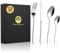 BEWOS 32-Piece Stainless Steel Cutlery Set, Knives and Forks Set for 8 People, Spoon and Fork Set with Gift Box, Tableware Flatware Set with Fork and Spoon Set, Mirror Polished & Dishwasher Safe